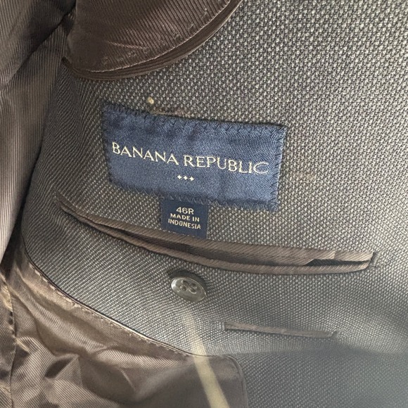 Banana Republic Men's 46R Gray Wool Blend Suit Jacket Blazer Formal Business - Picture 4 of 7